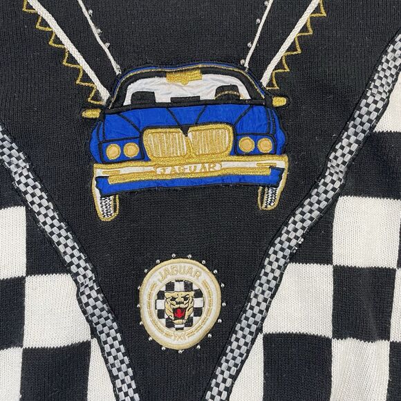 RARE Vintage Jaguar Car Sweater Men’s M Women’s L Novelty JAGUAR SPORTS Racing - Picture 3 of 10